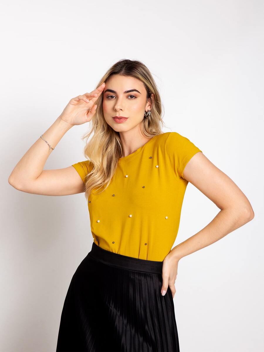 Women T-Shirts - Màu Mù tạt vàng - Xem 1