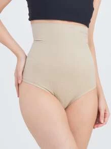 Calcinha Cinta Cós Alto modeladora Gestante Pós Parto - Bege - Visão 4