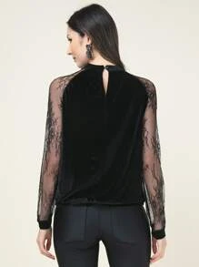 Women Tops - 黑色 - 查看 4