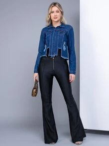 Women Denim Jackets & Coats - Rửa tối - Xem 5