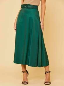 Women Skirts - Màu xanh lá cây đậm - Xem 3