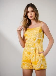Women Jumpsuits - 黃色 - 查看 1