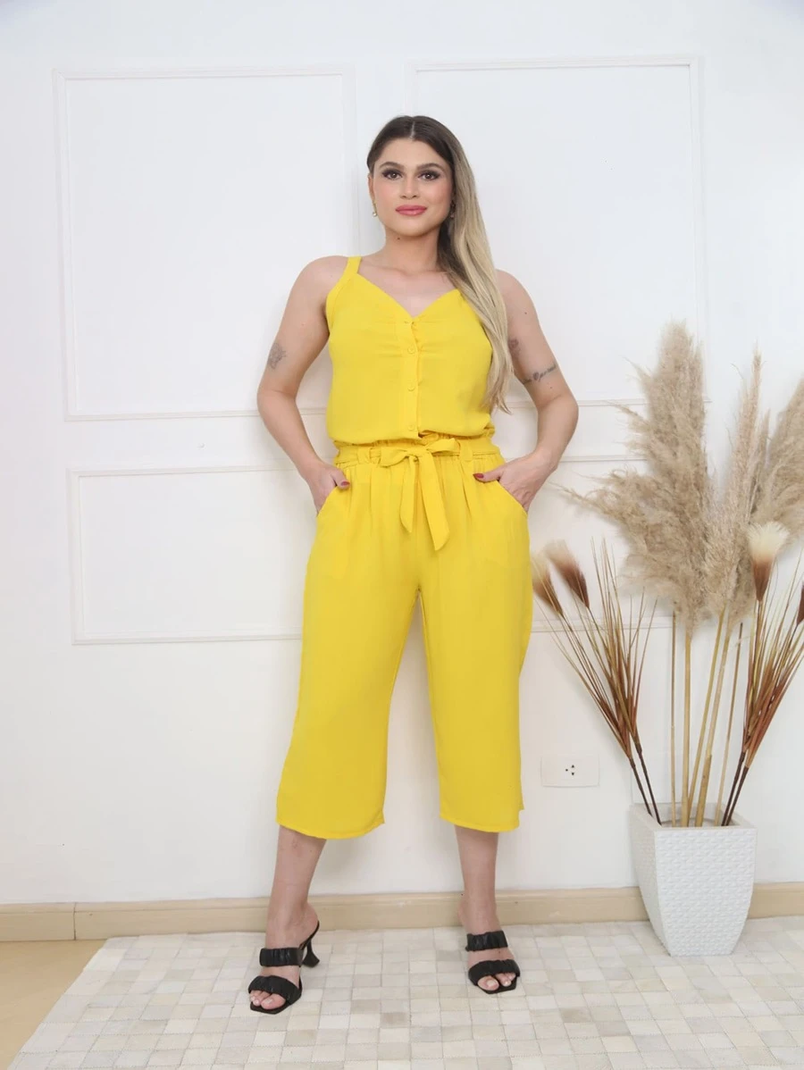 Women Two-piece Outfits - 黃色 - 查看 1