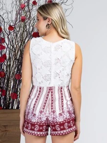 Women Jumpsuits - Đỏ và trắng - Xem 2