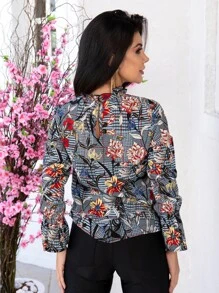 Women Blouses - Xanh và trắng - Xem 2