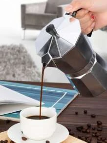 Cafeteira Italiana 6 Xicaras Moka Máquina De Café Expresso Em Alumínio 250ml Chaleira Fogão Clássico - Prata - Visão 1
