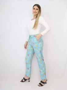 Women Pants - 藍色 - 查看 3