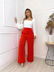 Women Pants - 橘色 - 查看 1