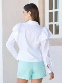 Women Blouses - 白色 - 查看 2