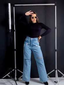 Women Jeans - Rửa trung bình - Xem 1