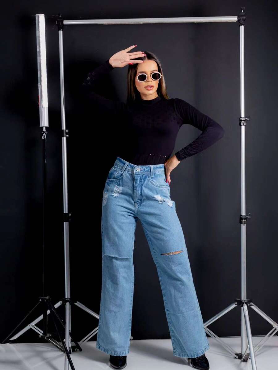 Women Jeans - Rửa trung bình - Xem 1