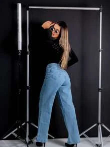 Women Jeans - Rửa trung bình - Xem 2