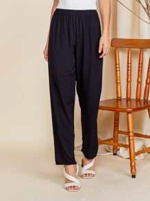 Women Pants - 黑色 - 查看 4