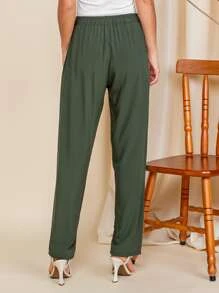 Women Pants - 軍綠色 - 查看 2
