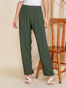 Women Pants - 軍綠色 - 查看 4