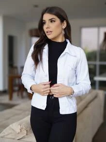 ACME MADE IN CHINA Women Denim Jackets & Coats - 白色 - 查看 4
