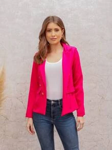 Women Blazers - Hot Pink - View 3