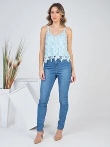 Women Tank Tops & Camis - 淺藍色 - 查看 1