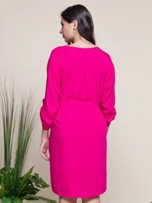 Plus Size Dresses - Pink - View 2
