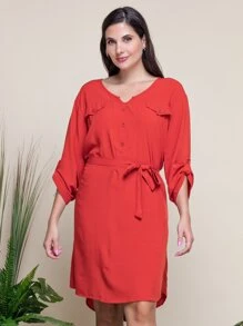 Plus Size Dresses - Naranja Quemada - Ver 1