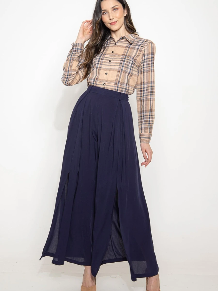 Women Pants - 藏蓝色 - 查看 1