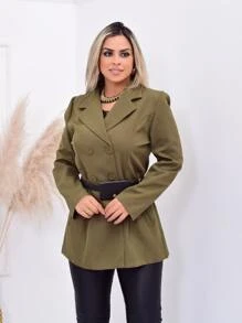 Women Blazers - 軍綠色 - 查看 4