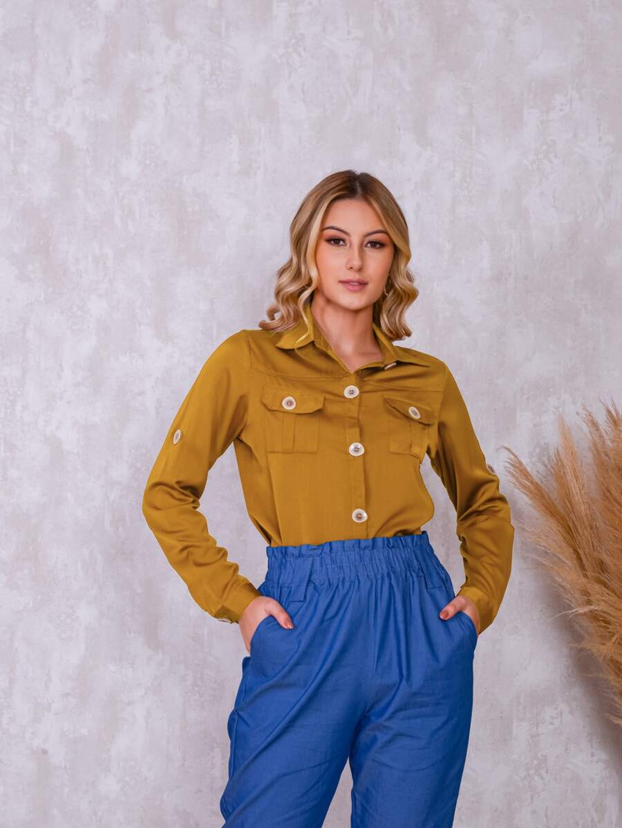 Women Blouses - 銅色 - 查看 1