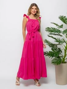 Women Dresses - Màu Hồng Tươi - Xem 5