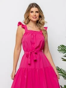 Women Dresses - Màu Hồng Tươi - Xem 4