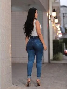 Women Jeans - Azul - Ver 2