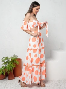 Women Two-piece Outfits - 橘色 - 查看 5