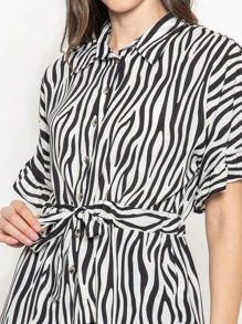 Women Blouses - 黑與白 - 查看 4