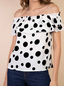 Women Blouses - 黑與白 - 查看 3