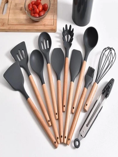 Conjunto 12 Peça Utensílio De Silicone Para Cozinha Multifuncional