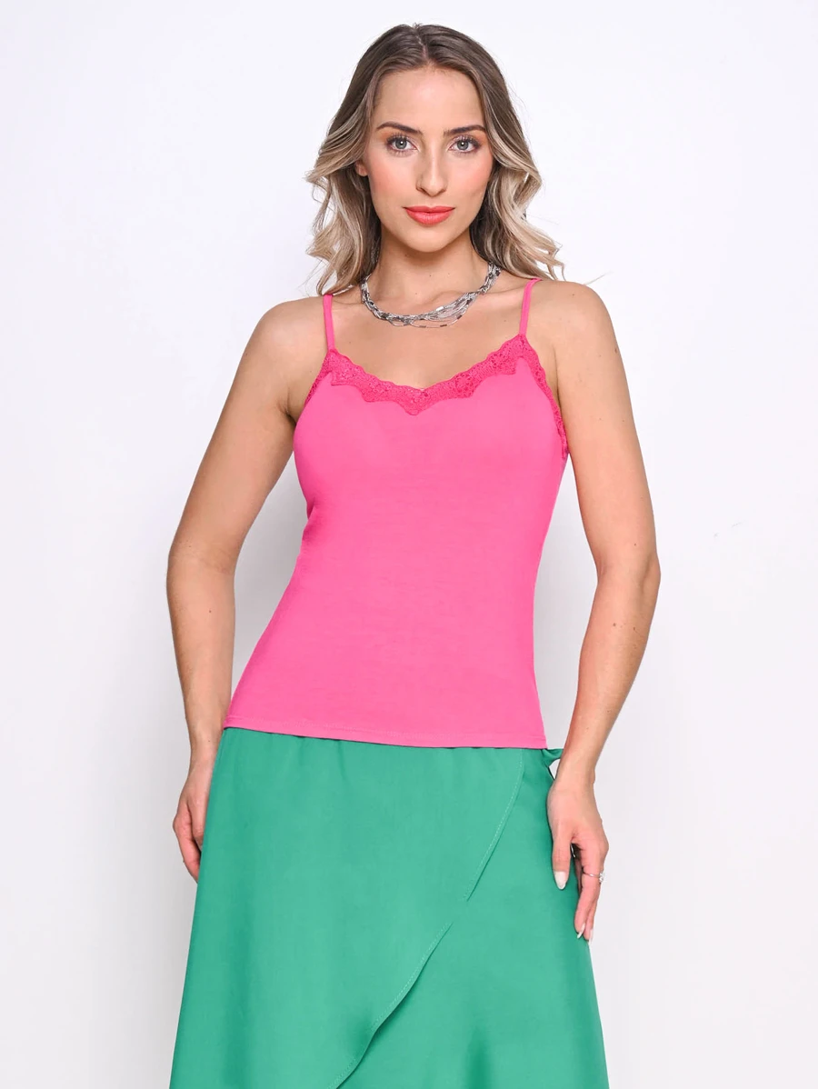 Women Tank Tops & Camis - Màu Hồng Tươi - Xem 1