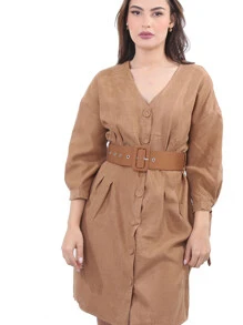 Women Dresses - Chocolate Brown - View 1
