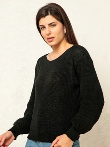 Women Sweaters - 黑色 - 查看 5