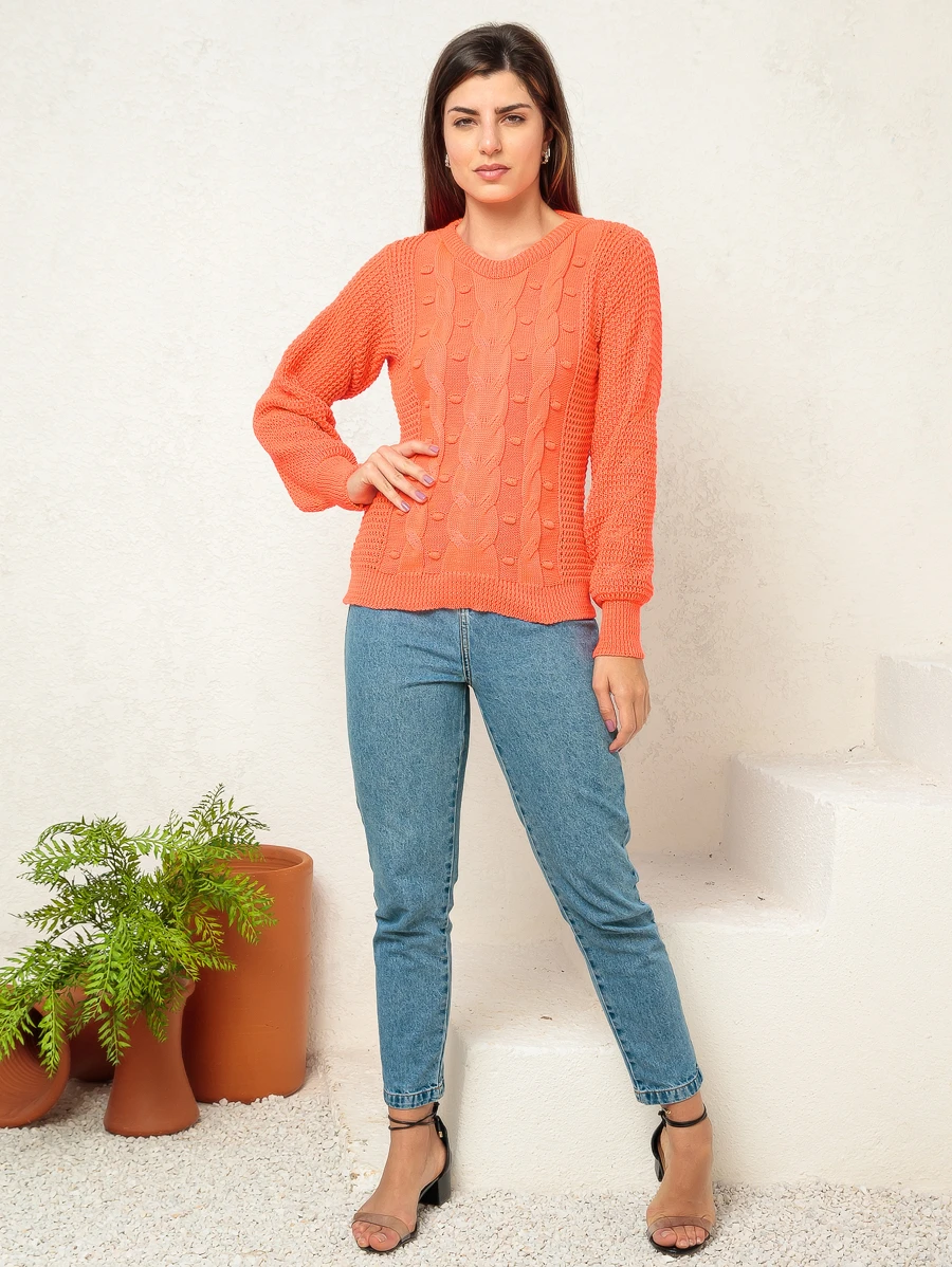 Women Sweaters - Orange - View 1
