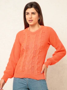 Women Sweaters - Orange - View 4