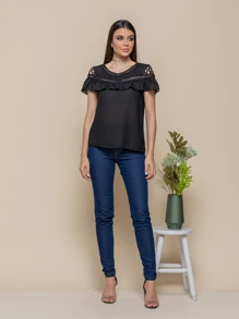 Women Blouses - 黑色 - 查看 1