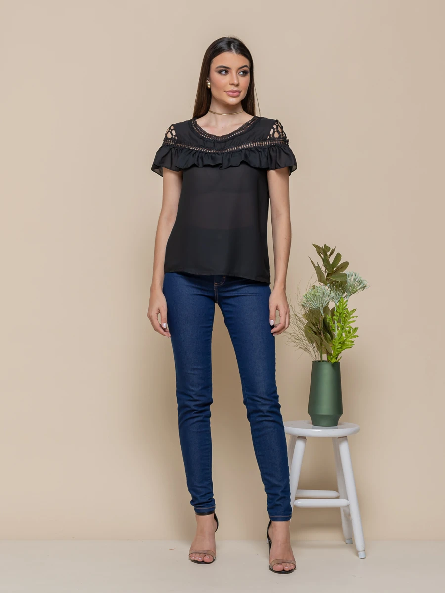 Women Blouses - 黑色 - 查看 1