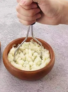 Amassador Batatas Legumes Feijão Aço Inox Cabo De Plastico - Preto - Visão 2