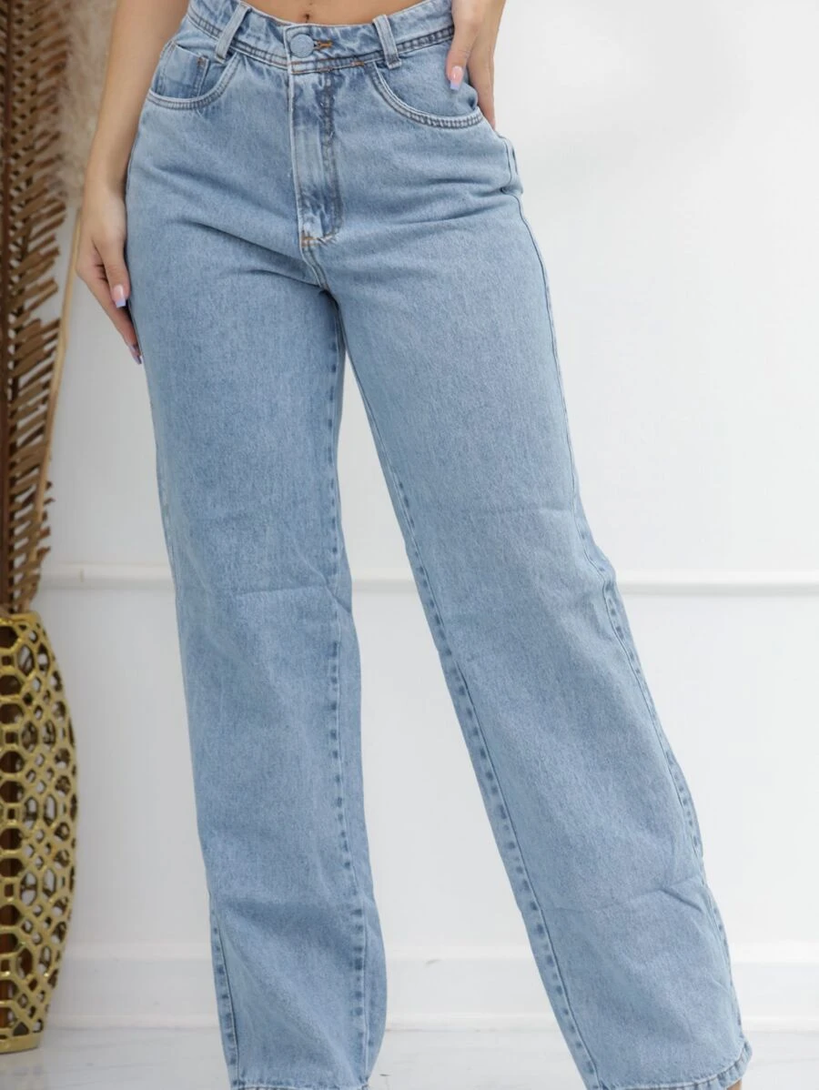 KISS ME LADY Women Jeans - 中等水洗藍 - 查看 1