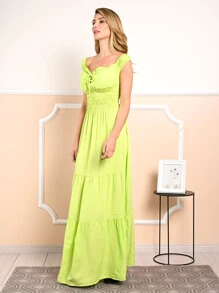 Women Dresses - Màu xanh chanh - Xem 4