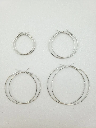 Kit 4 Pares Brincos (4MM/5MM/6MM/7MM)Ferroliga 20008