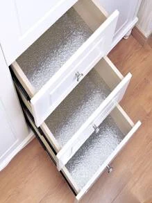 Papel De Parede Alumínio Adesivo Impermeável Protetor 2Mx40CM - Prata - Visão 4