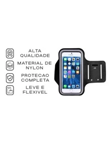 Capa de braço celular para academia - Preto - Visão 2