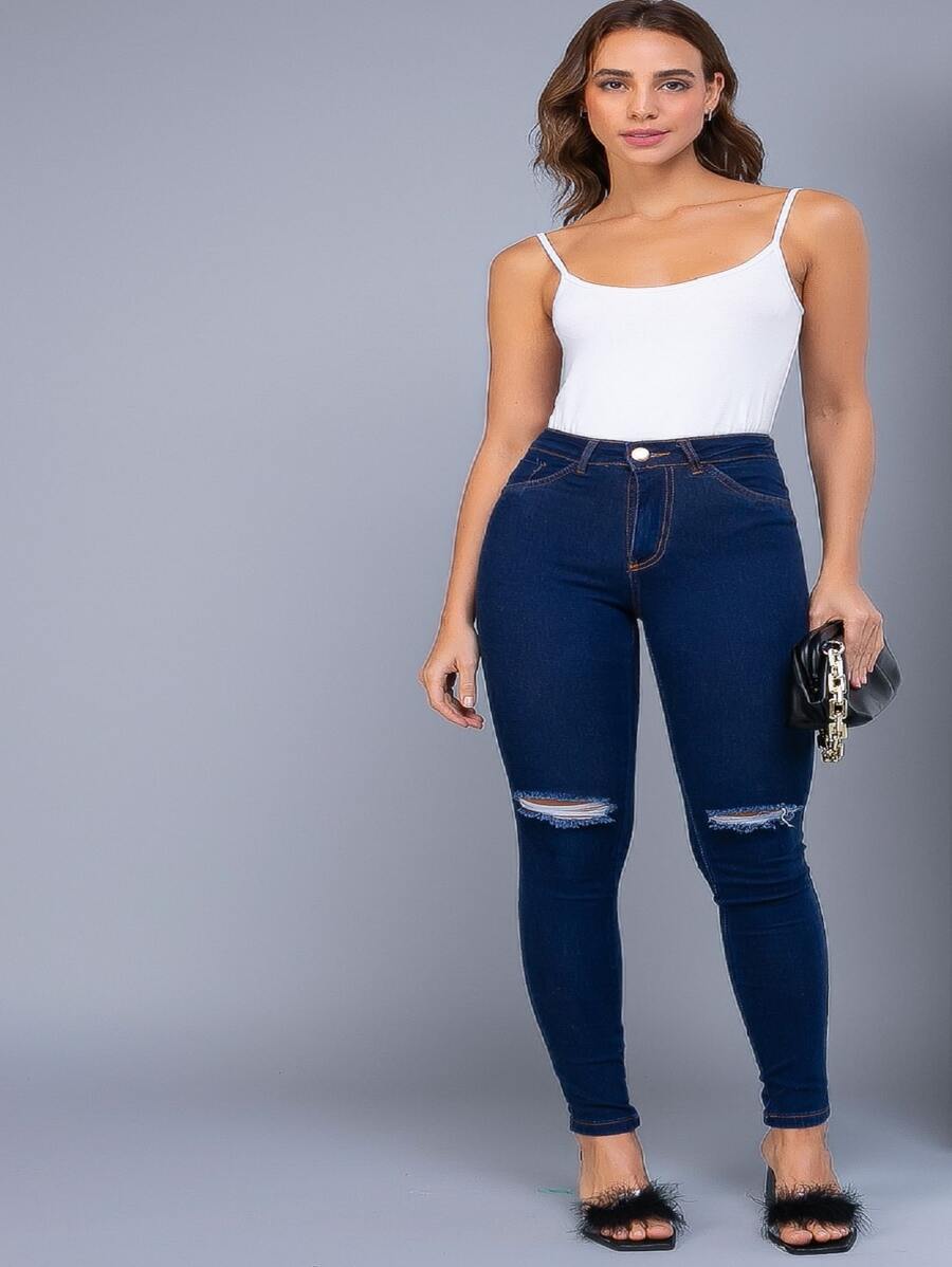 Women Jeans - 藍色 - 查看 1