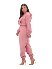 Women Two-piece Outfits - 淺粉色 - 查看 2