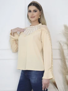 Women Blouses - Màu be - Xem 4